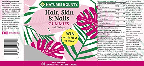 Nature's Bounty Complemento alimenticio para el Pelo, Piel y Uñas Gummies - 60 Unidades