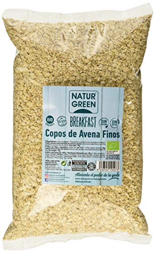 NaturGreen Copos de Avena Finos Sin Gluten Bio 1Kg - Pack de 6 unidades de 1Kg