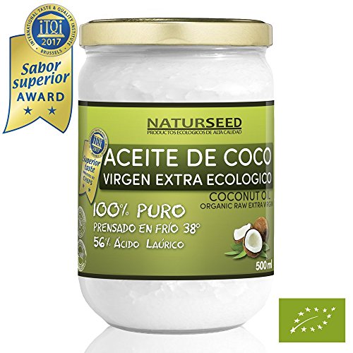 Naturseed - Aceite de coco Virgen Extra Orgánico - Para uso Estético, en Cocina y Masajes, 500 ml