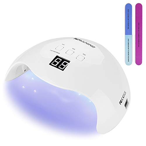 NAVANINO Lámpara Secadora de Uñas LED/UV para Esmalte de Uñas de Gel, Curado Luz en 3 modos para tiempo, Modo de calor bajo 99s y Pantalla LCD. Para Manicura/Pedicura Nail Art en el Hogar ect (40W)