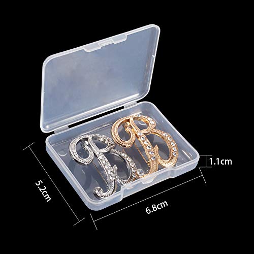 NBEADS 2 Piezas de Broches de Plata Y Oro del Alfabeto B, Broches de Aleación de Diamantes de Imitación con Letra En Inglés para la Decoración del Collar del Vestido del Traje