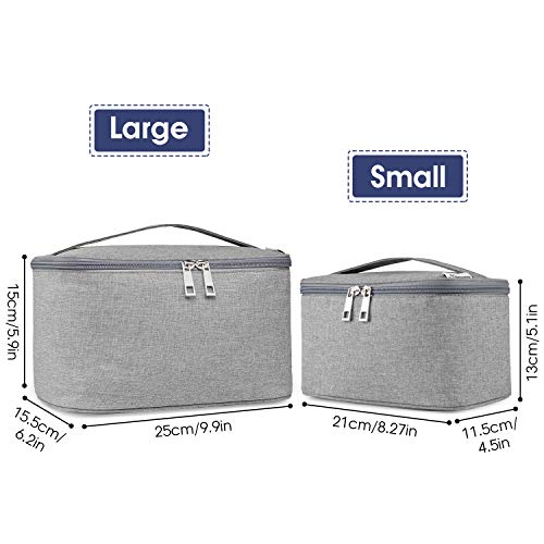 Neceser de maquillaje de viaje grande organizador de maquillaje para mujeres y niñas (grande, gris)