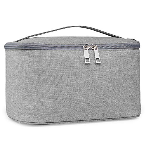 Neceser de maquillaje de viaje grande organizador de maquillaje para mujeres y niñas (grande, gris)