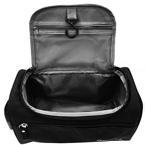 Neceser XYZ IDEA Bolsa de Aseo, Baño, Maquillaje, Organizador Acolchado Unisex Multiuso Impermeable Viaje Hogar Vacaciones, Departamentos con Cremallera muy Práctico y Espacioso Colgador y Asa