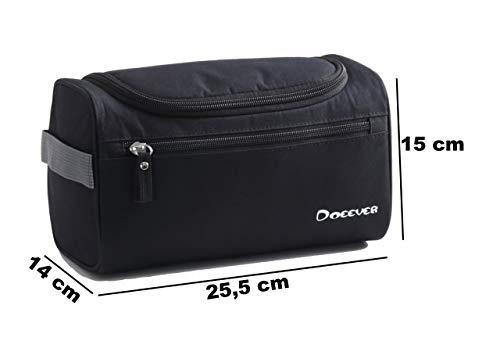 Neceser XYZ IDEA Bolsa de Aseo, Baño, Maquillaje, Organizador Acolchado Unisex Multiuso Impermeable Viaje Hogar Vacaciones, Departamentos con Cremallera muy Práctico y Espacioso Colgador y Asa