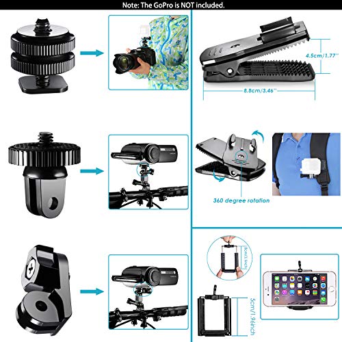 Neewer 53 en 1 Accesorios Kit Compatible con GoPro Hero 8/Hero 7 Black/Hero 6/Hero 5 Black/Hero(2018) Apeman DJI OSMO Action SJ6000 DBPOWER AKASO VicTsing Rollei Lightdow Campark