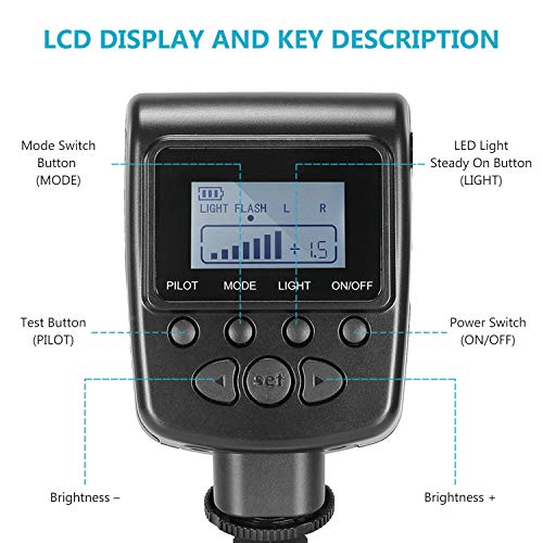 Neewer RF550D, 48 Macro LED Anillo Flash Bundle con Pantalla LCD,Control de Potencia,Anillos Adaptadores y Difusores Flash