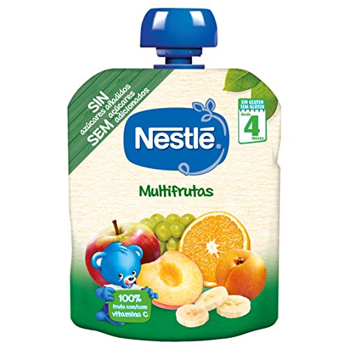 Nestlé Bolsita Puré Multifrutas, A Partir De Los 4 Meses, 90 G - Pack de 16 bolsitas 90g