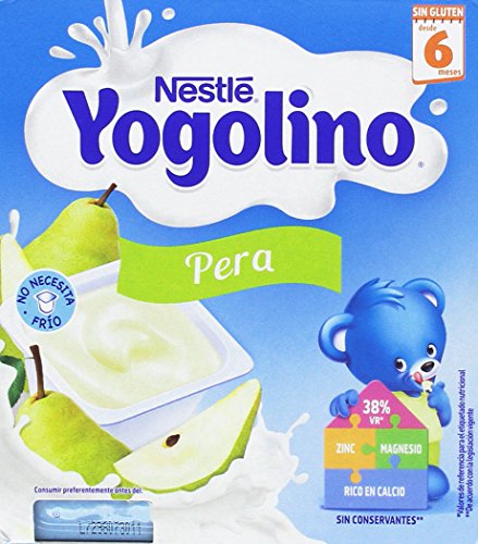 Nestlé Iogolino Alimento infantil, leche fermentada con puré de pera - Paquete de 6 x 4 x 100 gr - Total: 2400 gr