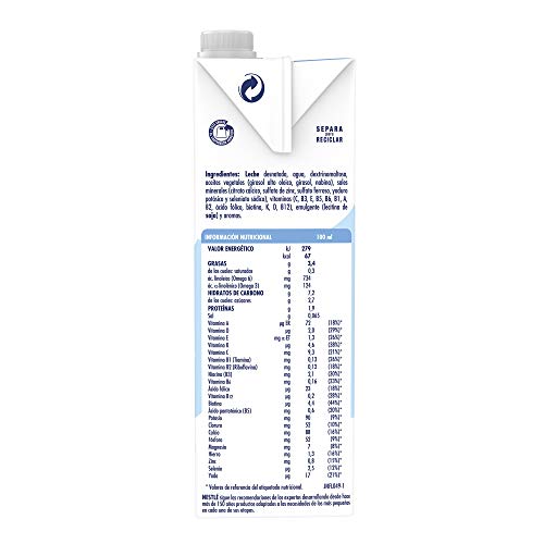 Nestlé Junior 1+ Original - Leche para niños a partir de 1 año - 6x1L, sin azúcar añadido ni aceite de palma