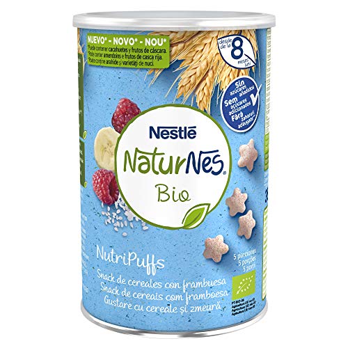 Nestlé Naturnes Bio Nutri Puffs Snack De Cereales Con Frambuesa, A Partir De 8 Meses - Pack de 5 envases x 35g