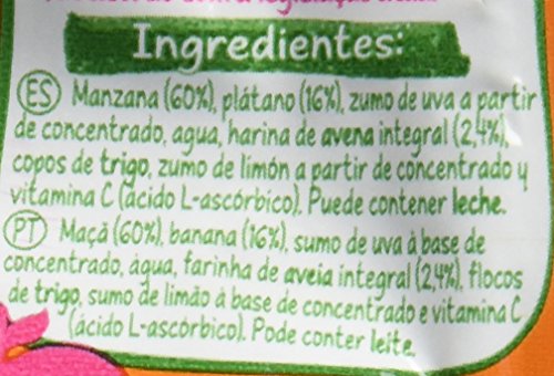 Nestlé Naturnes - Bolsitas de Manzana, Plátano y Avena - A Partir de 6 Meses - Pack de 8 x 90 g