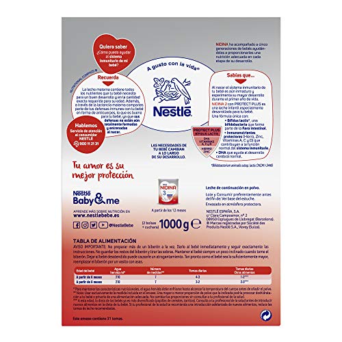 NESTLÉ NIDINA 2 Premium [PACK AHORRO] - A partir de los 6 meses - Leche de continuación en polvo - Fórmula para bebés - 1Kg