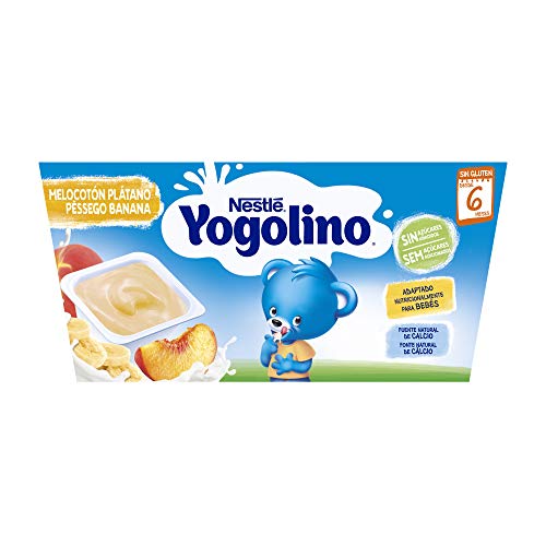 Nestlé Yogolino Melocotón Plátano Sin Azúcar Añadido, A Partir De Los 6 Meses - Pack 6 tarrinas  4x100g