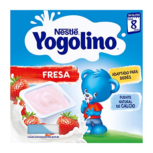 Nestlé Yogolino Postre Lácteo con Fresa, Para Bebés a Partir de 8 Meses, Paquete de 6x4 Tarrinas de Postre Lácteo de 100g