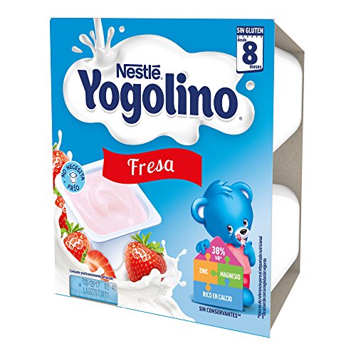 Nestlé Yogolino Postre Lácteo con Fresa, Para Bebés a Partir de 8 Meses, Paquete de 6x4 Tarrinas de Postre Lácteo de 100g