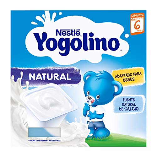 Nestlé, Yogolino Postre lácteo Natural para bebés a partir de 6 meses, Pack of 6 (4x100g)