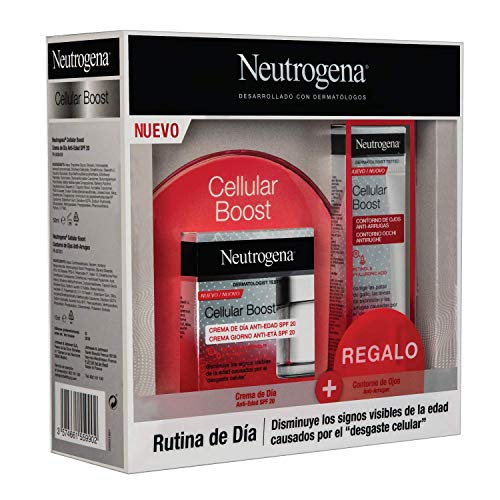 Neutrogena Cellular Boost Anti-edad, Pack Crema de Día SPF20 + Contorno de Ojos Anti-arrugas Rejuvenecedor