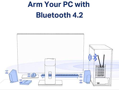 [New] TP-Link: Tarjeta de Red WiFi AC1200 + Bluetooth 4.2, Gigabit Tarjeta PC WiFi, chipset Inter AC7265 con 2 Antenas Desmontables de Alta Ganancia 5dbi, Win 10/8.1/8/7 (Archer T5E)
