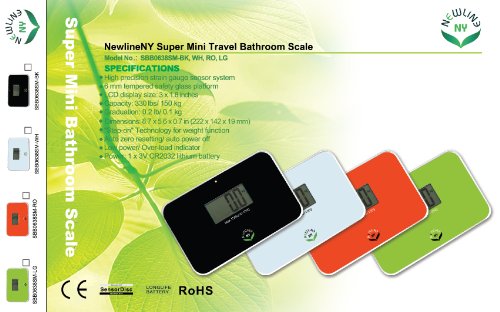 NewlineNY Pisar super mini báscula de baño viajes, verde