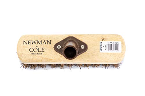 Newman and Cole - Cepillo para limpiar el suelo, cerdas duras para exteriores, mango largo (no incluido)