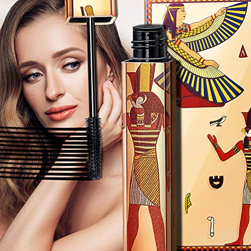 NICEMOVIC 4D Máscara Rímel de pestañas de fibra de seda, rímel impermeable de pestañas extra largas, rímel espesante y espesante natural grueso, maquillaje de ojos largo y encantador