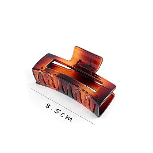 Nicute - Juego de pinzas para el pelo rectangulares de color negro y marrón (2 unidades)