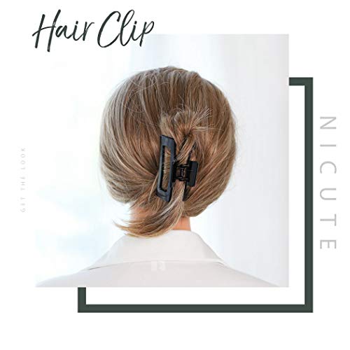 Nicute - Juego de pinzas para el pelo rectangulares de color negro y marrón (2 unidades)