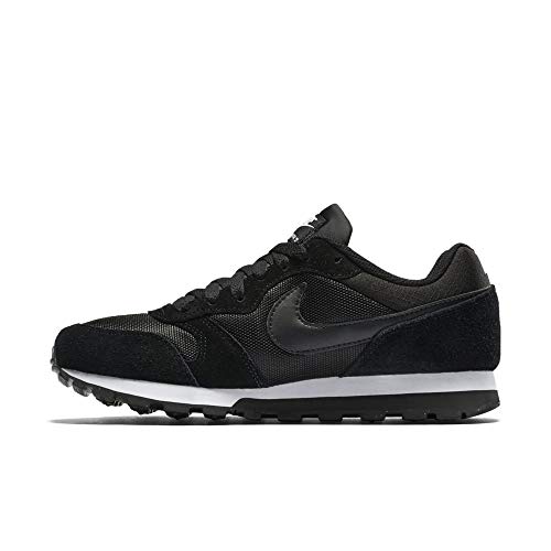 Nike MD Runner 2, Zapatillas de Running Mujer, Negro (Black / Black-White), 39 EU