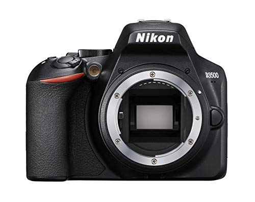 Nikon D3500 - Cámara Réflex, Kit con Objetivo 18/55, 24.2 MP, DX, CMOS, montura F, ISO 100-25600, USB, LCD TFT de 3.2", botón AE-L/AF-L, CPU, Modo Automático, color negro