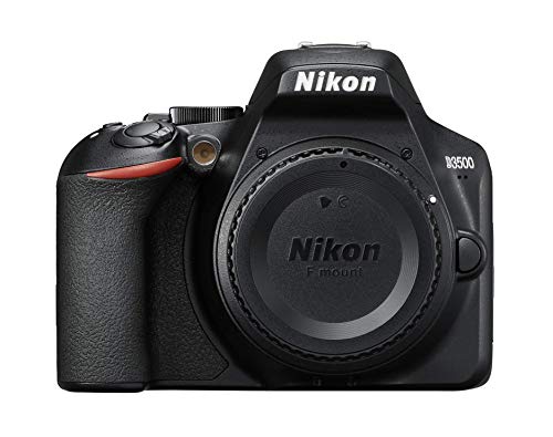 Nikon D3500 - Cámara Réflex, Kit con Objetivo 18/55, 24.2 MP, DX, CMOS, montura F, ISO 100-25600, USB, LCD TFT de 3.2", botón AE-L/AF-L, CPU, Modo Automático, color negro