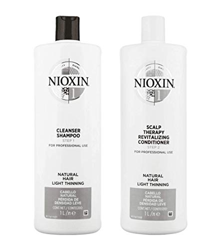 Nioxin Sistema 1 limpiador & cuero cabelludo Terapia normal fino pelo Duo Set 33,8 oz
