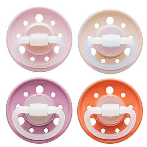 NIP pacifier Cherry cherry-shaped: BPA-free, size 1, 0-6 months, latex, pink/pink/red/orange earthy, 4 pieces
