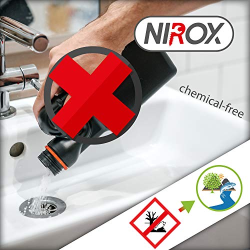 Nirox Desatascador de desagües 3m x 5mm - Desatascador espiral manual ideal para quitar el pelo de los desagües - Desatascador tuberias manivela con mango de madera giratorio