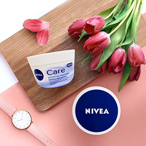 NIVEA Care (1 x 400 ml), crema de manos, cuerpo y cara hidratante, crema nutritiva de rápida absorción para una hidratación profunda 24 horas