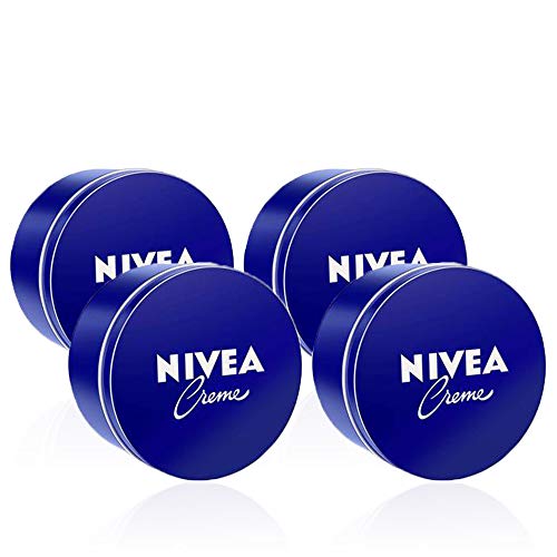 NIVEA Creme en pack de 4 (4 x 250 ml), crema hidratante corporal y facial para toda la familia, crema universal para una piel suave e hidratada, crema multiusos