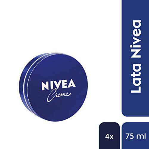NIVEA Creme en pack de 4 (4 x 75 ml), crema hidratante de manos, cara y cuerpo para toda la familia, crema universal para una piel suave e hidratada, crema multiusos