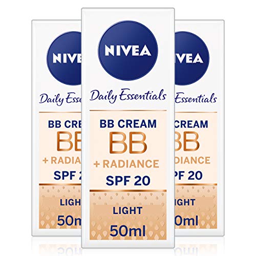 Nivea Diarios Esenciales BB Cream SPF 10 5 en 1 Beautifying Crema hidratante de Cara, 50 ml, luz, pack de 3