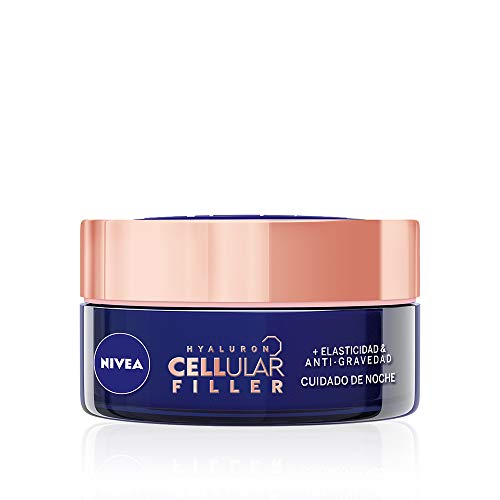 NIVEA Hyaluron Cellular Filler + Elasticidad & Antigravedad Cuidado de Noche (1 x 50 ml), crema facial de noche, crema antiarrugas con ácido hialurónico, crema antiedad