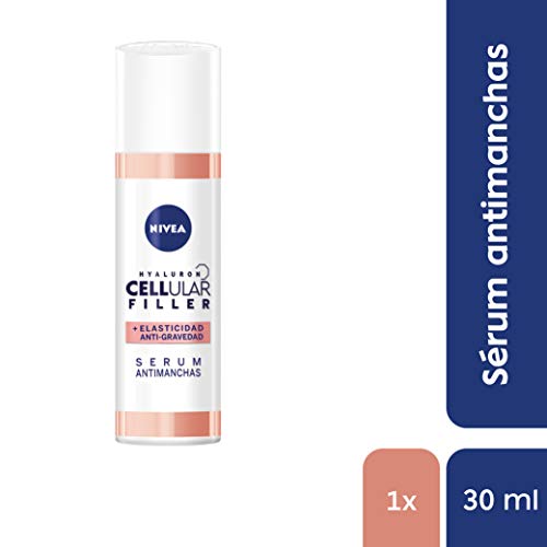 NIVEA Hyaluron Cellular Filler + Elasticidad y Antigravedad Serum Antimanchas (1 x 30 ml), sérum con ácido hialurónico para reducir las arrugas, sérum facial antiedad