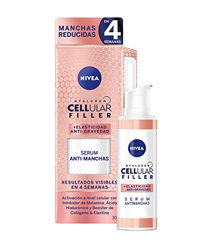 NIVEA Hyaluron Cellular Filler + Elasticidad y Antigravedad Serum Antimanchas (1 x 30 ml), sérum con ácido hialurónico para reducir las arrugas, sérum facial antiedad