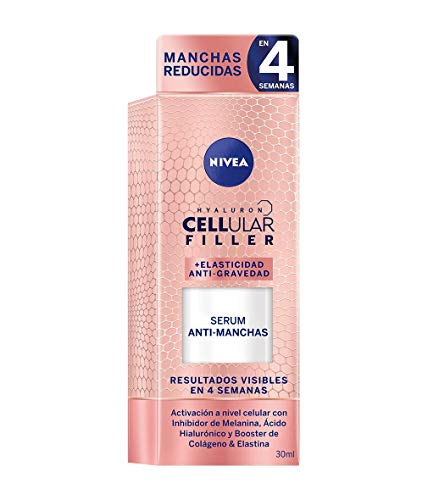 NIVEA Hyaluron Cellular Filler + Elasticidad y Antigravedad Serum Antimanchas (1 x 30 ml), sérum con ácido hialurónico para reducir las arrugas, sérum facial antiedad