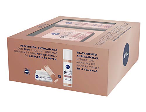 NIVEA Hyaluron Cellular Filler, pack tratamiento antimanchas con ácido hialurónico, caja de regalo con crema de día con FP30 (1 x 50 ml) y sérum facial (1 x 30 ml)