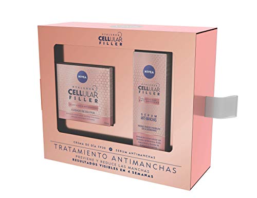NIVEA Hyaluron Cellular Filler, pack tratamiento antimanchas con ácido hialurónico, caja de regalo con crema de día con FP30 (1 x 50 ml) y sérum facial (1 x 30 ml)