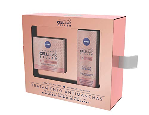 NIVEA Hyaluron Cellular Filler, pack tratamiento antimanchas con ácido hialurónico, caja de regalo con crema de día con FP30 (1 x 50 ml) y sérum facial (1 x 30 ml) NIVEA Hyaluron Cellular Filler, pack tratamiento antimanchas con ácido hialurónico, caja de regalo con crema de día con FP30 (1 x 50 ml) y sérum facial (1 x 30 ml)