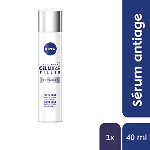 NIVEA Hyaluron Cellular Filler Serum Renovador Antiedad (1 x 40 ml), sérum facial antiedad, sérum reafirmante, sérum antiarrugas para activar la regeneración celular