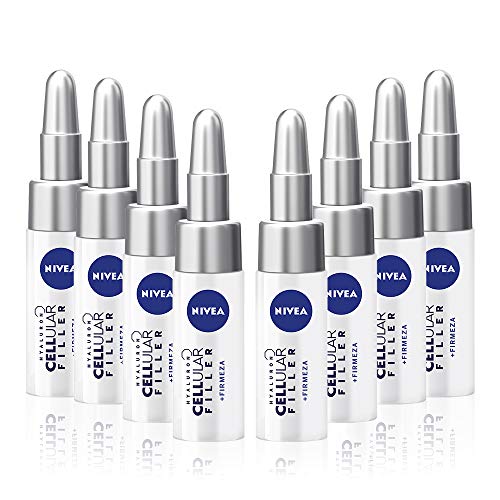NIVEA Hyaluron Cellular Filler Tratamiento Concentrado 7 Días en pack de 8 (8 x 5 ml), tratamiento facial, ampollas hidratantes con ácido hialurónico, ampollas antiedad