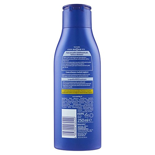 Nivea - Leche hidratante reafirmante Q10 Vitamina C, crema corporal piel seca, 250 ml