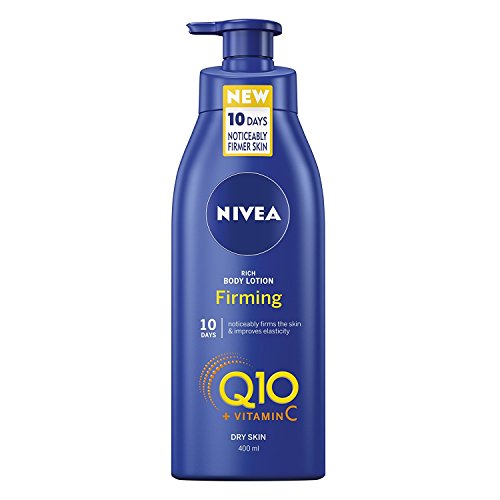 NIVEA Loción reafirmante para el cuerpo Q10, con Vitamina C (400 ml), crema nutritiva reafirmante con Q10 y vitamina C, crema hidratante de NIVEA para una piel suave y firme