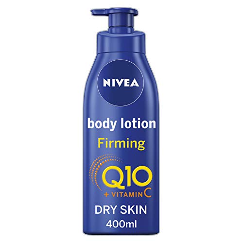 NIVEA Loción reafirmante para el cuerpo Q10, con Vitamina C (400 ml), crema nutritiva reafirmante con Q10 y vitamina C, crema hidratante de NIVEA para una piel suave y firme